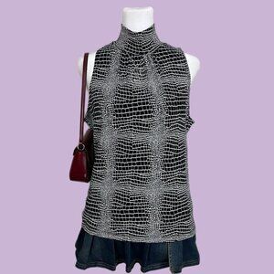 vintage 90s snake print high neck sleeveless top downtown it girl whimsygoth